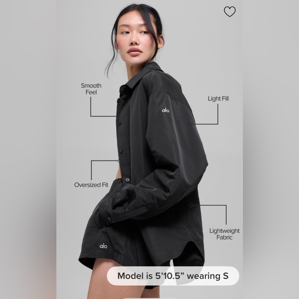 ALO Yoga NWT Socialite Shacket Jacket in Black Oversized Fit with Pockets Size S - Picture 2 of 12